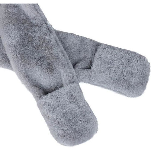 Warmes Plüsch-Winterset mit Mütze, Schal und Handschuhen für Kinder – Grau 1
