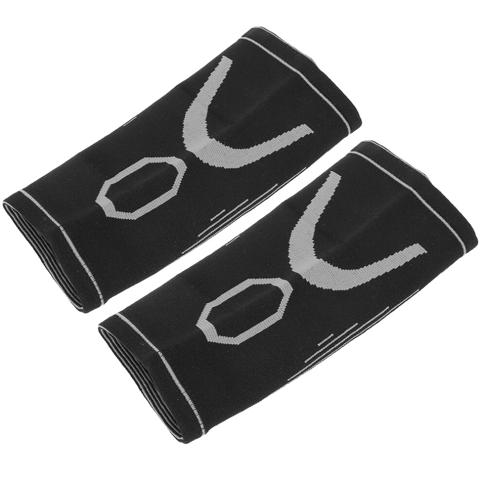 2Pcs Children Nylon Soft Knee Pad Protector Warm Keeping Elastic Breathable Knee Brace Gris + Noir 4071323468941
