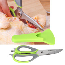 Multifunction Stainless Steel Barbecue Scissors with Protective Cover Picnic Cooking Tool