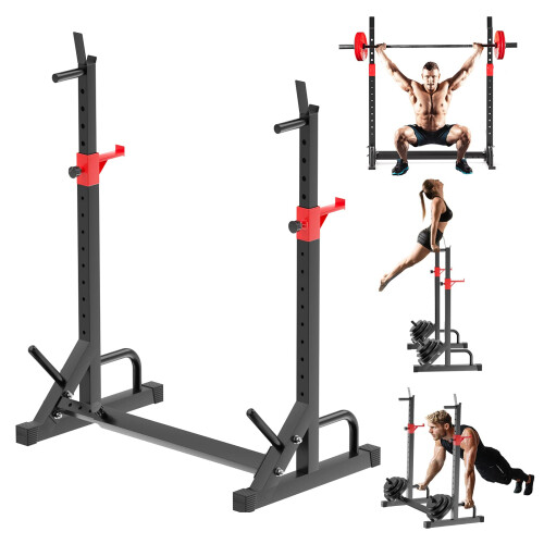 Bench Press 550 LBS Max Load Adjustable Squat Rack