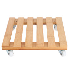 Outdoor Bambus-Pflanzenständer mit Rollen Tragbarer Gartregal-Aufsteller 75x35x85cm