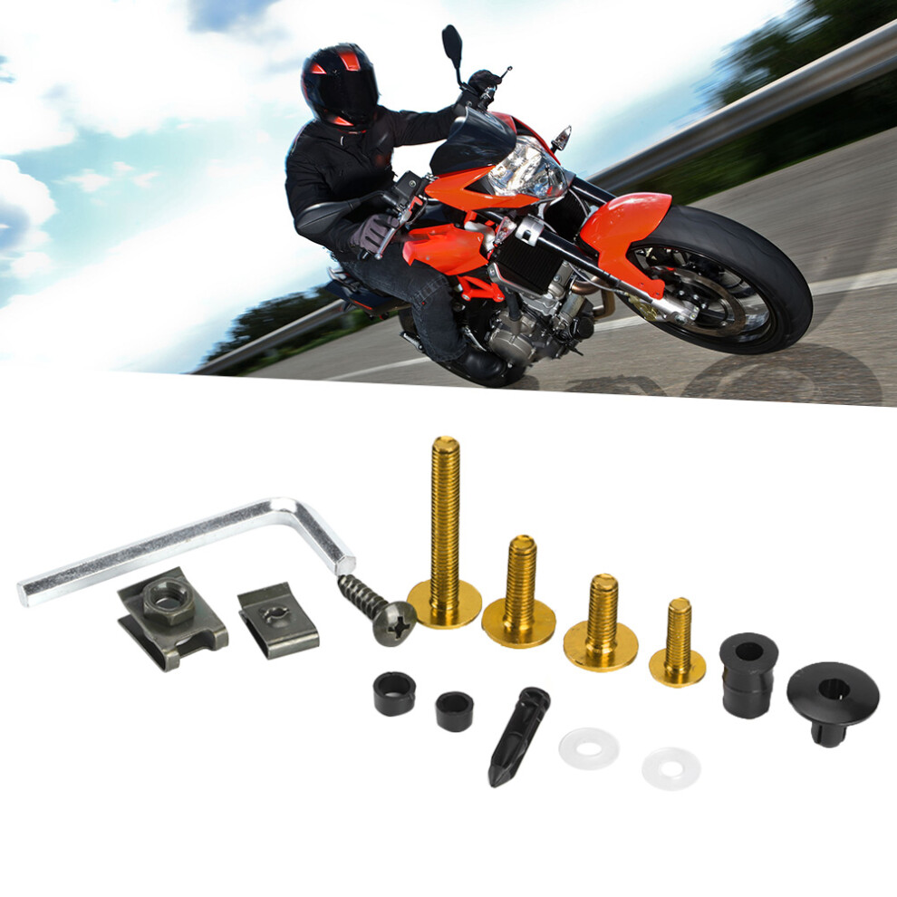 223Pcs Motorcycle Fairing Bolts Set Windscreen Screws Nuts Motorbike Bodywork Hardwaresgold 4671323480167