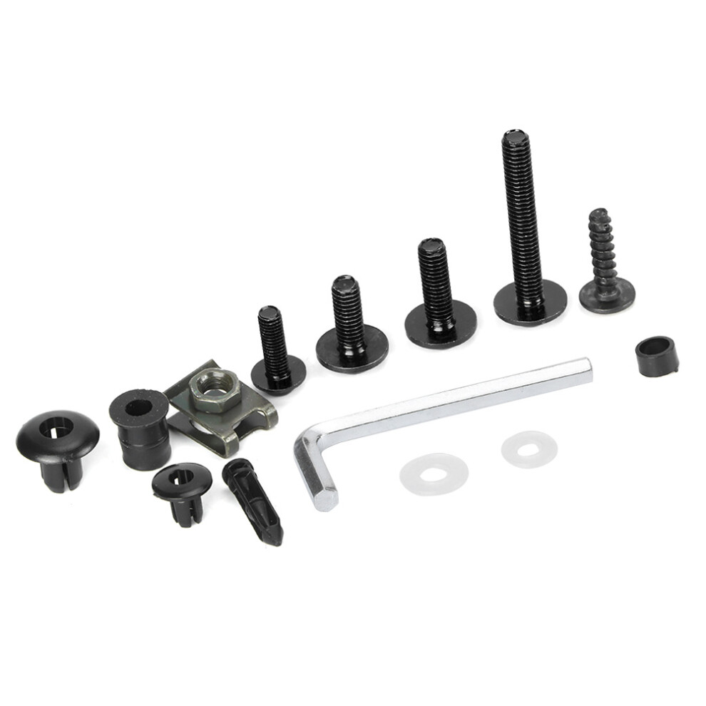 173Pcs Motorcycle Fairing Bolts Kit Windscreen Bodywork Screws Nuts Hardwares For Motorbikeblack 4931323480230
