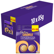 Cadbury Caramilk Golden Caramel Buttons Chocolate Bag 85g (Pack of 10)