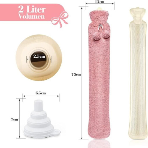Große Outdoor-Fleece-Wärmflasche (pink) 1