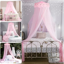 Moskitonetz, Betthimmel, Prinzessinnen-Kuppel, Polyester, Dekoration für Baby- und Kinderzimmer (Rosa)