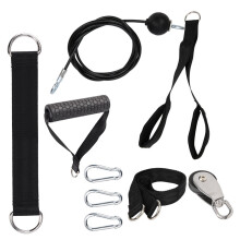 Fitness DIY Pulley Rope Arm Strength Triceps Cable with Wheel Accessory Fitness Kit
