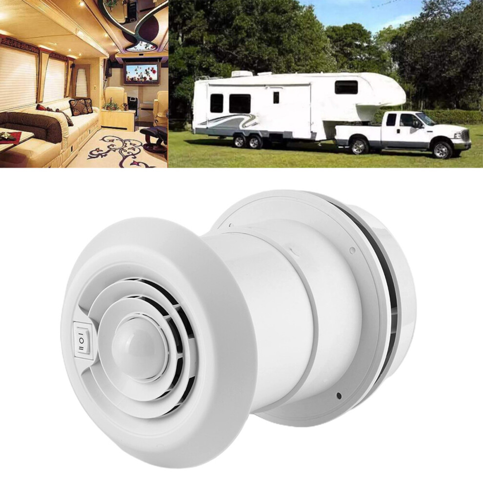 12V Roof Fan 4000R/Min Led Air Ceiling Ventilation Grille Round For Campers Motorhome Travel Trailer Van 7611323484571