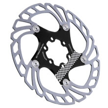 160mm Floating Disc Six Bolts Bicycle Mountain Bike Brake Disc Cycling Accessory(blacksilver )