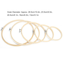 Stickrahmen-Set aus Bambus, 5 Stück, rund 6-10cm, Kreuzstich-Ösen, Handnähwerkzeuge