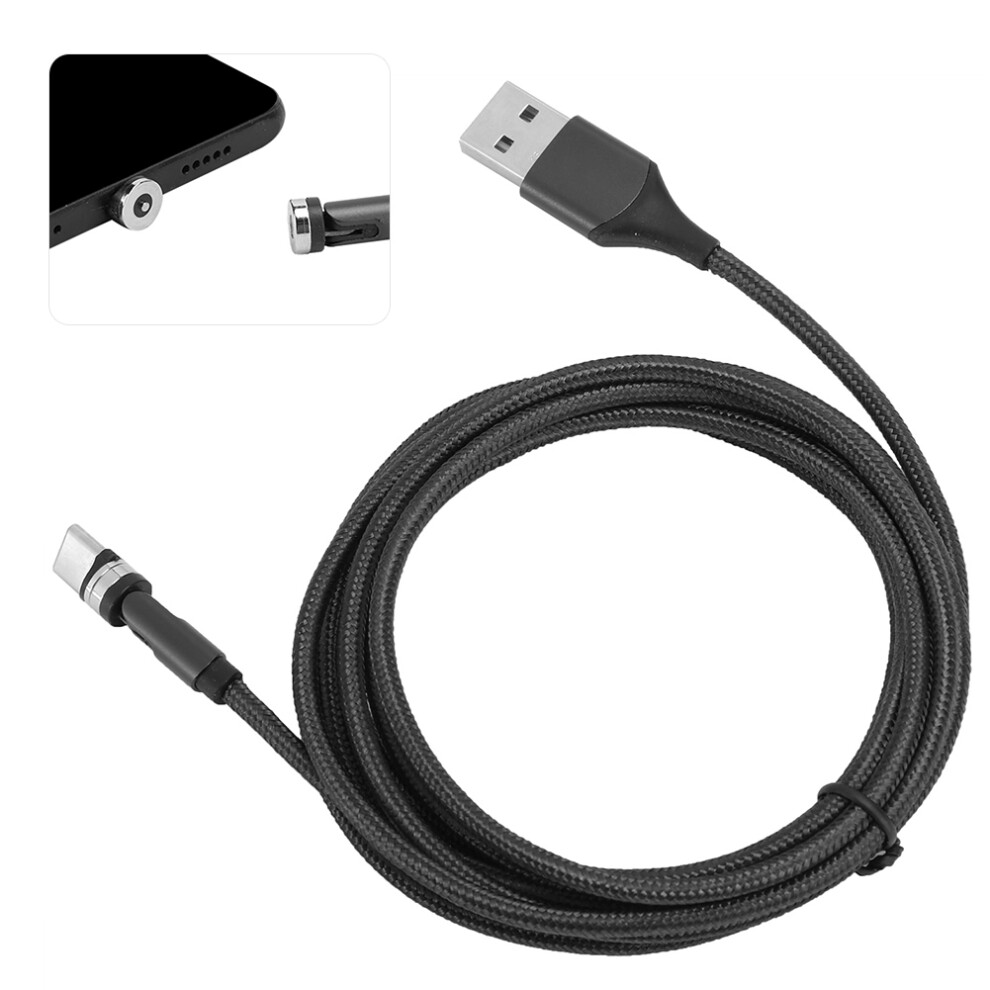 3 In 1 360 Degree Rotate Typec Magnetic Usb Charger Micro Usb Fast Charging Cable 1M( ) Black 7631323485729