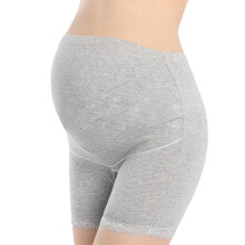 Pregnant Woman High Waist Safety Pants Soft Elastic Adjustable Boyshorts UnderwearGray XXXL