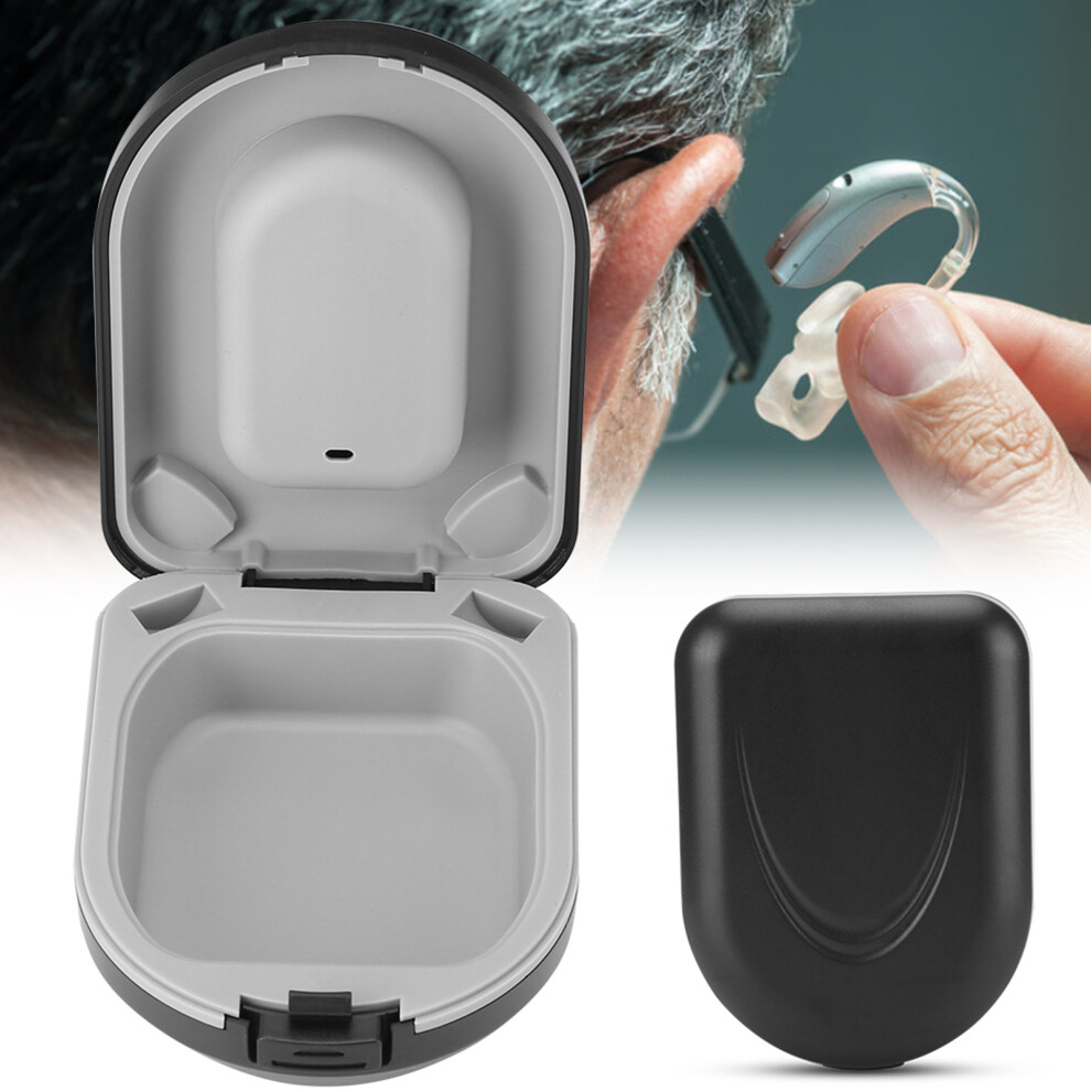 Hearing Aid Case Waterproof Portable Drop Resistance Hearing Aid Storage Box Black