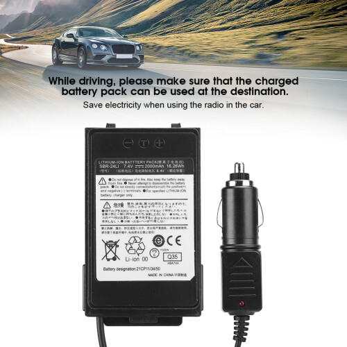 Fahrzeugstromadapter Batteriewechsel für FT-70D/DS, 2000mAh 2