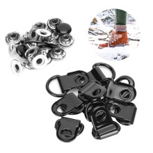 Messing-Schnürsenkelhaken-Set 100 Stück Glänzend Schwarz 9x22mm für Leder-DIY