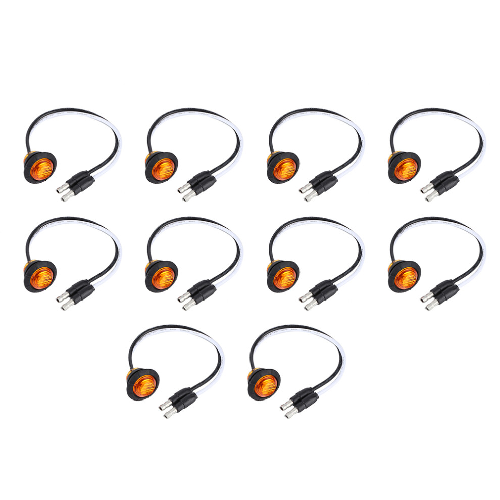 10Pcs 3/4In Led Side Marker Clearance Lamp With Dc Terminal 12V For Car Trailer Truck Yachtamber Light 5091323494015