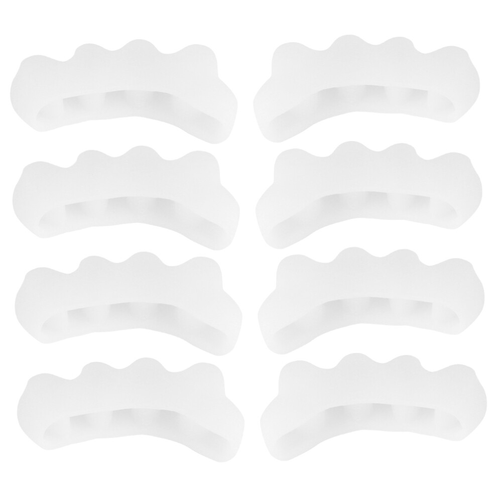 4 Pairs Toe Separator Silica Gel 2âToe Seperater Correction Bunion Pain Relief Orthotics ToolWhite Average Size