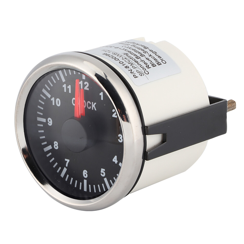 2In Universal 0Â12 Hourmeter Clock Instrument Panel Gauges Display Backlight 12V/24V For Car Boat Yachtblack Dial Frame Red/Silver 8751323496774