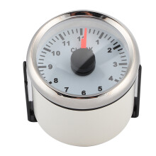 2-in Universal 0-12 Stunden Messgerät Uhranzeige 52mm Hintergrundbeleuchtung Rot 12V/24V
