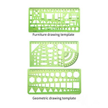 6 Pieces Drawing Templates Building Formwork Geometric Design Office Furniture Drawing Measuring Template Ruler for School Office Supplies