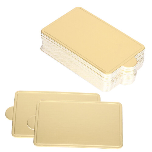 300Pcs Gold Rectangular Mousse Cake Dessert Board Base Cardboard Baking Tools 100x60mm