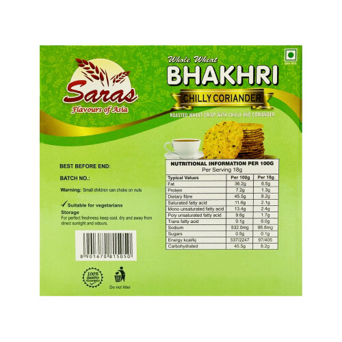 Saras Bhakhri Chilly Coriander – 180g 1