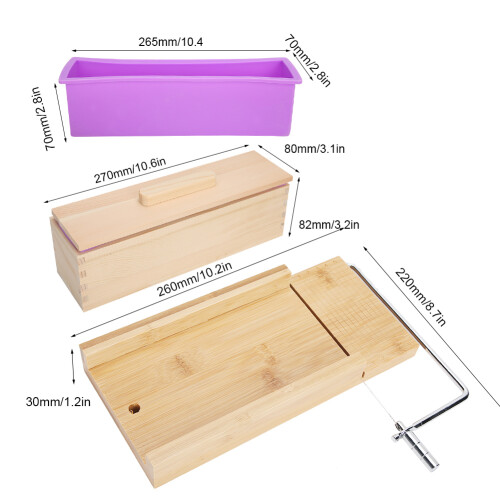 900ml HandMade NonStick Soap Cake Bread Making Mold Wire Cutter Set Kitchen Baking Tools 2