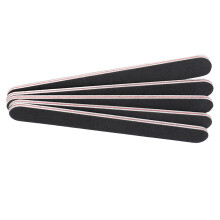 5pcs Sanding Nail File Double Sided Round Head Nail File Salon Nail Art Tool Black