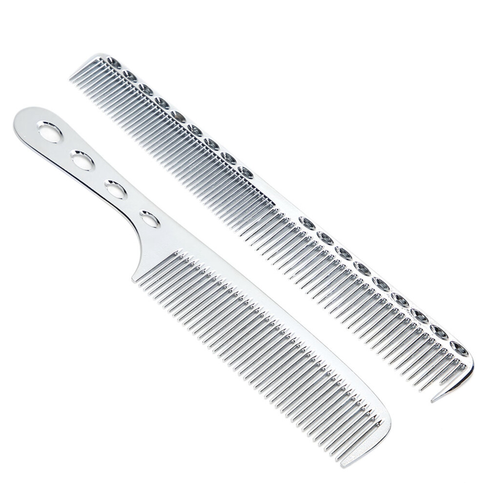 Portable Aluminum Hair Combs Salon Anti Static Styling Comb Hairdressing Tool(Silver ) Argent