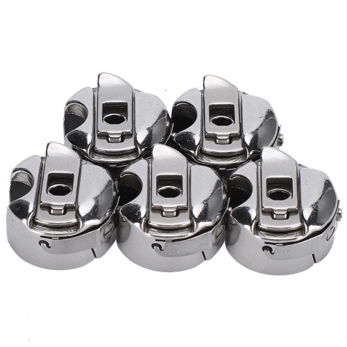 5pcs Sewing Machine Bobbin Cases Metal Embroidery Bobbin Cases for Front Loading