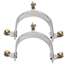 Horse Spurs Western Stainless Steel Riding Horse Roping Spurs with Brass Gear for Men
