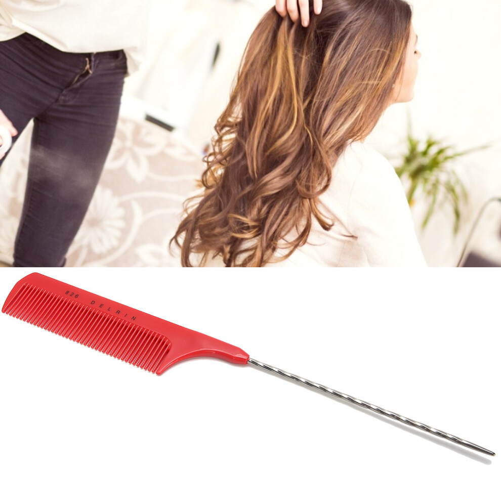 Unisex Highlighting Hair Comb Spiral Pintail Rat Tail Comb Hair Styling Comb For Home Salonred