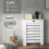 Homcom (S) HOMCOM Radiator Cover with Drawer, Horizontal Slat, White 5