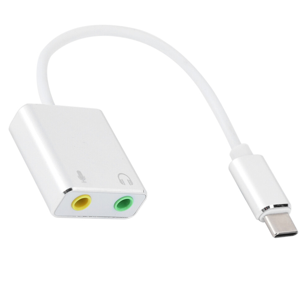 Aluminum Alloy Typec 7.1 External No Drive Stereo Sound Card Audio Adapter 7641323512837