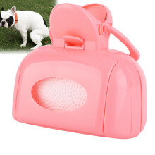 Pets Pooper Scooper Bag Pick Up Dog Faeces Outdoor Animal Waste Cleaning Picker ToolHandle Bag Type  Pooper   Scooper  (Pink)