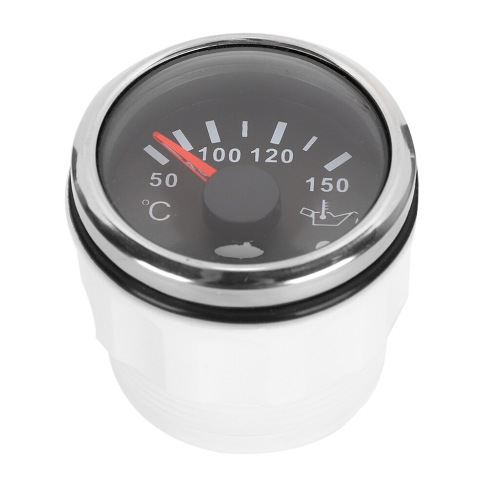 Oil Temperature Gauge 52Mm/2In Intelligent Alarm 316 Stainless Steel For Car Boatblack 4601323515224