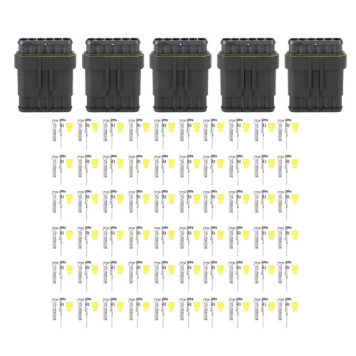 Waterproof Electrical Connector Kit 6 Sockets Car Wire Connectors Connection Plug 1