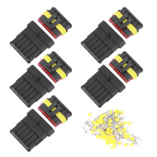 Waterproof Electrical Connector Kit 6 Sockets Car Wire Connectors Connection Plug