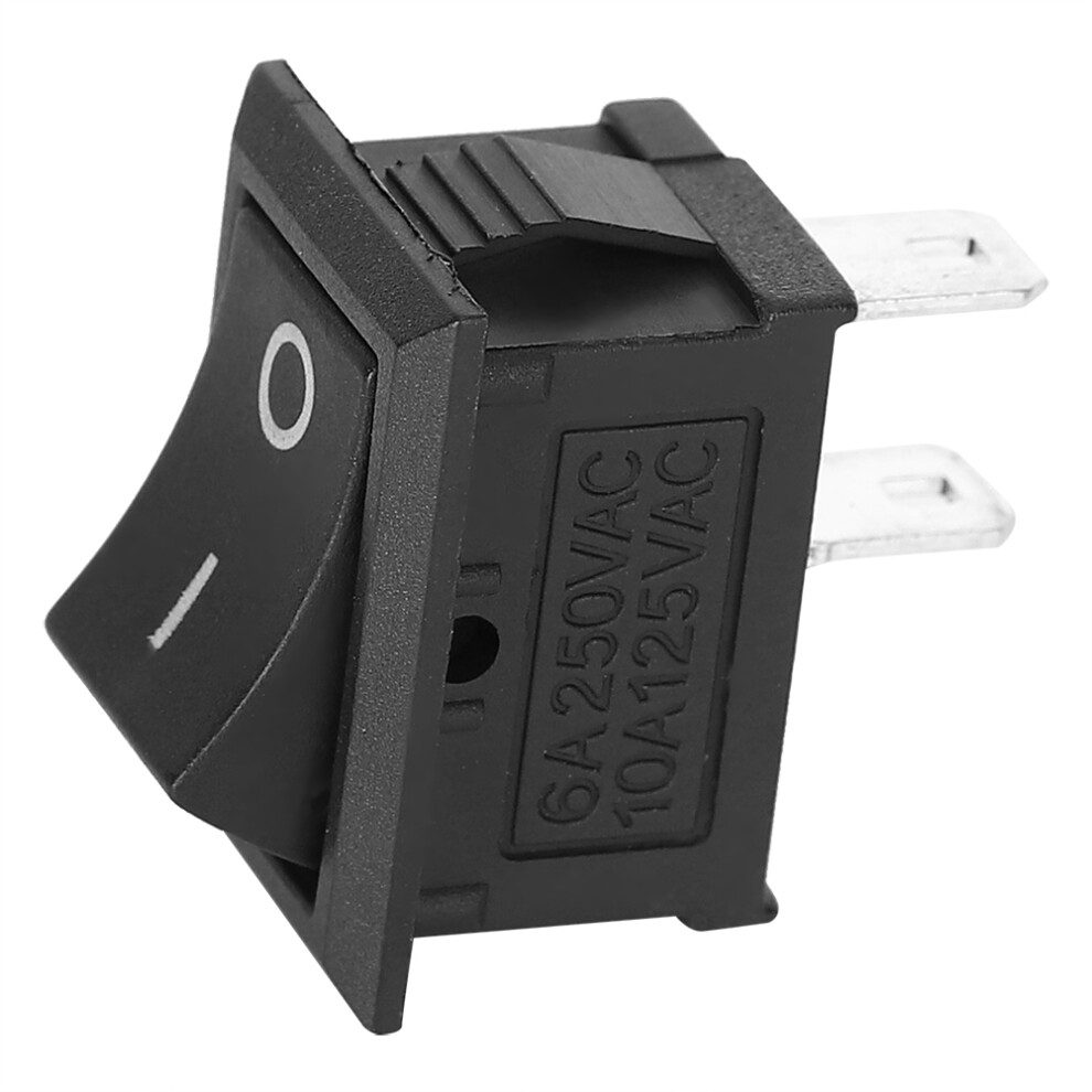 10Pcs 2‑Pin Switch Rocker On Off 2‑Position Plastic Industrial Accessories Black Kcd1‑101 7891323516285
