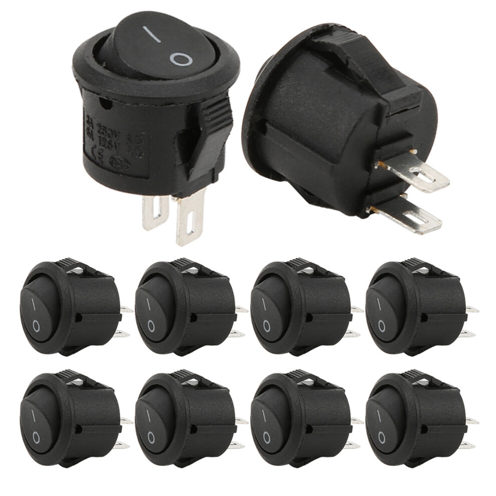 20Pcs Rocker Switch Power Switch Small Round 2 Pin 2 Position Kcd11 Industrial Control Elements 5091323516458