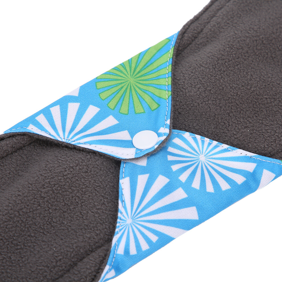 Bamboo Charcoal Fiber Washable Menstrual Pad Reusable Lengthened Sanitary Napkin (L 33cm)#3