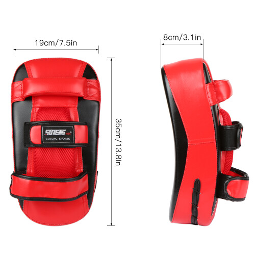 Premium PU-Leder Boxen Kickboxen Pratzen, 35x19x8 cm 1