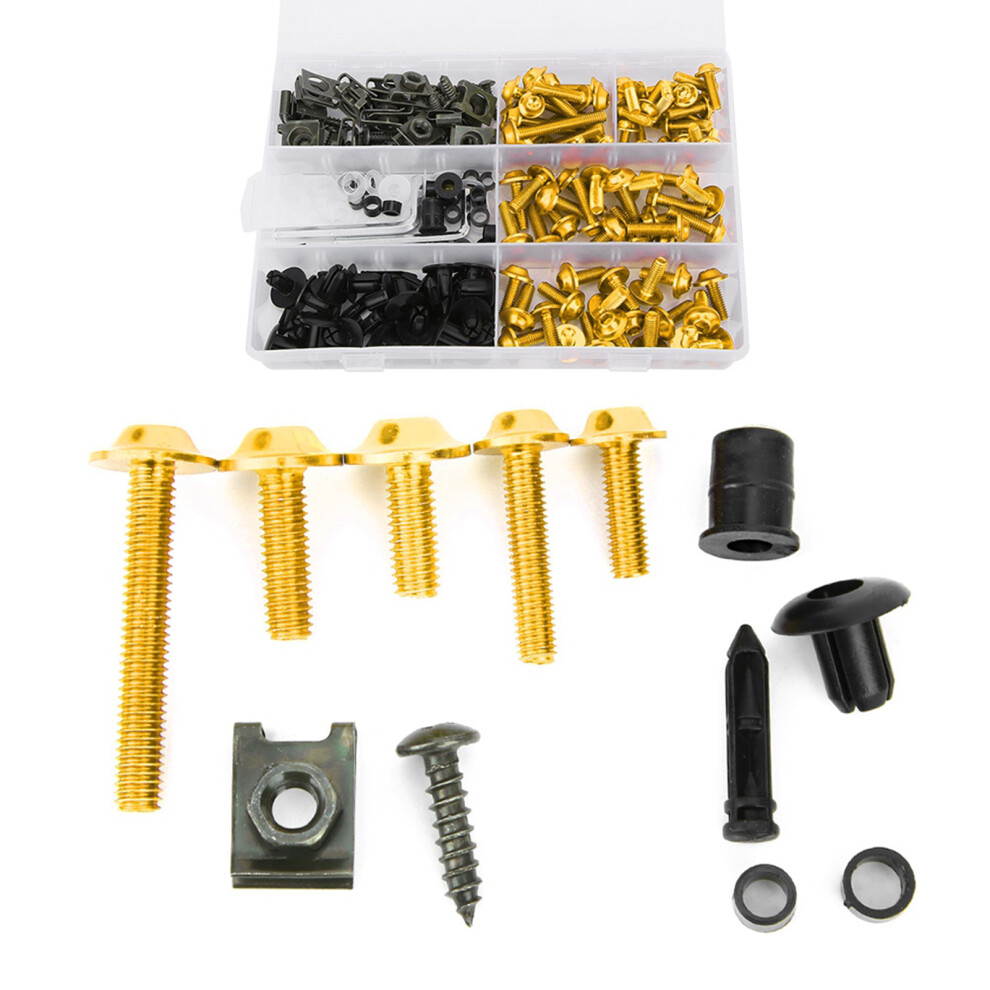 198Pcs/Set Windscreen Fairing Screws M5 M6 Bolts Kit Motorcycle Accessorygolden 4331323521443