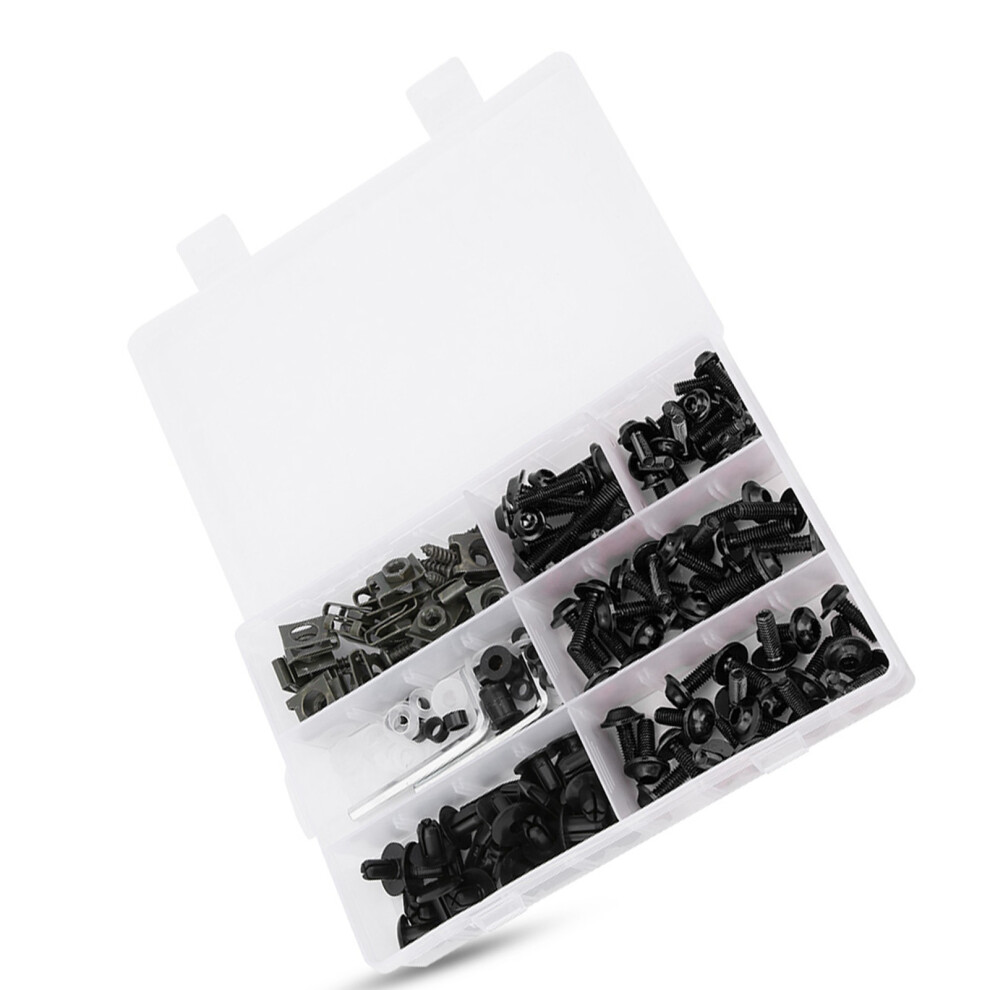198Pcs/Set Windscreen Fairing Screws M5 M6 Bolts Kit Motorcycle Accessoryblack 3611323521423