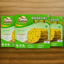 Saras Bhakhri Methi – Roasted Whole Wheat Flatbread Snack with Fenugreek – 180g