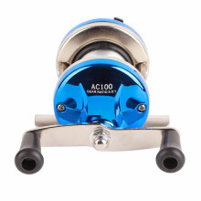 DrumType Wheel Horizontal with Line Lure Reel Ice Fishing Wheel Fishing Tackle(blue )