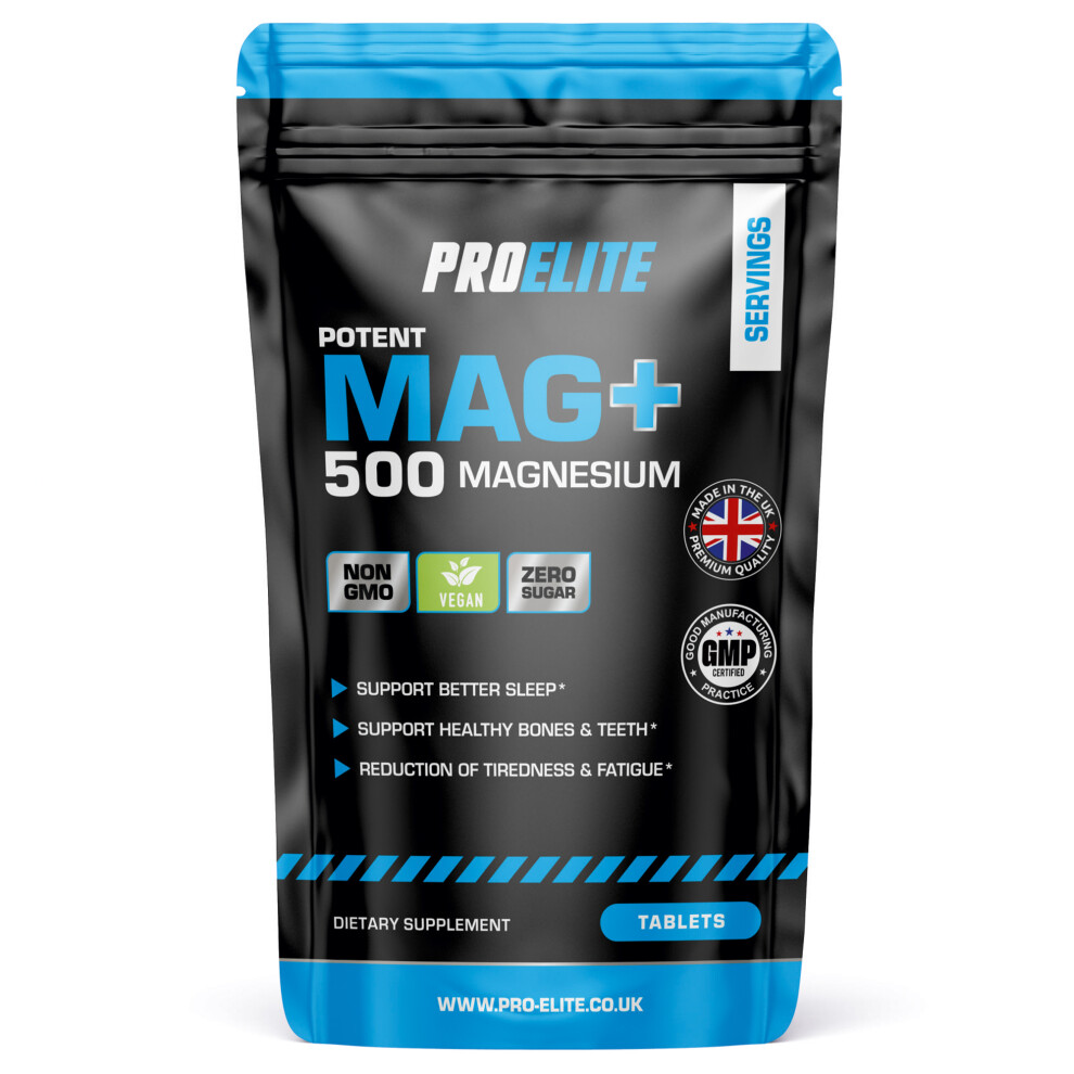 Proelite (180 Tablets) Magnesium Oxide 500Mg Vegan Tablets Muscle Fatigue