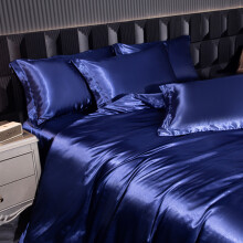 Luxury Silk 4-Piece Bedding Set with Printed Dyeing1.2m three-piece bed sheet set