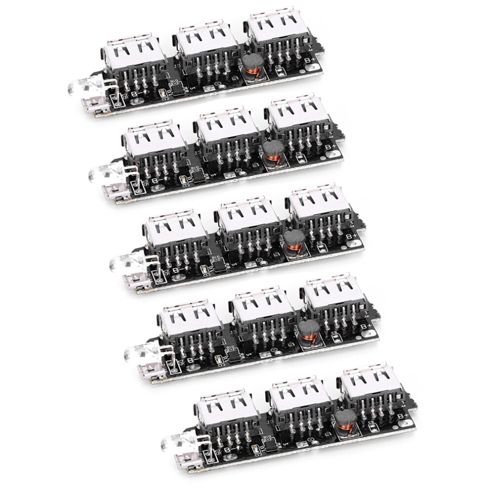 5Pcs Power Bank Charger Module 3Usb Diy Mobile Circuit Board Electronic Component 5V2.1a 3611323525162