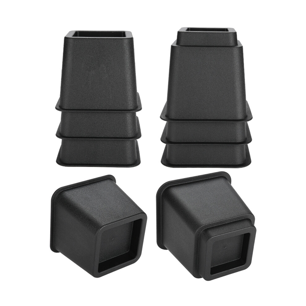 Furniture Raisers Adjustable Bed Chair Sofa Riser Feet Lift Set 4 X 5"& 4 X 3" Black 4611323526175